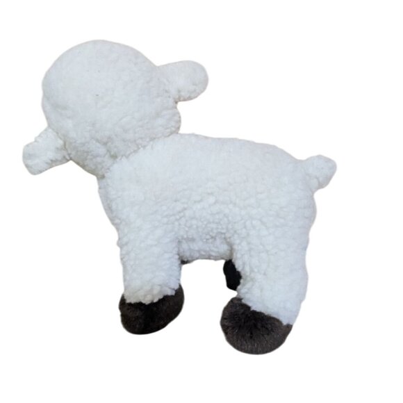 Vintage Russ Baa Baa Plush Lamb Sheep Clomping Rattle Toy 8" White & Brown Soft - Picture 2 of 9